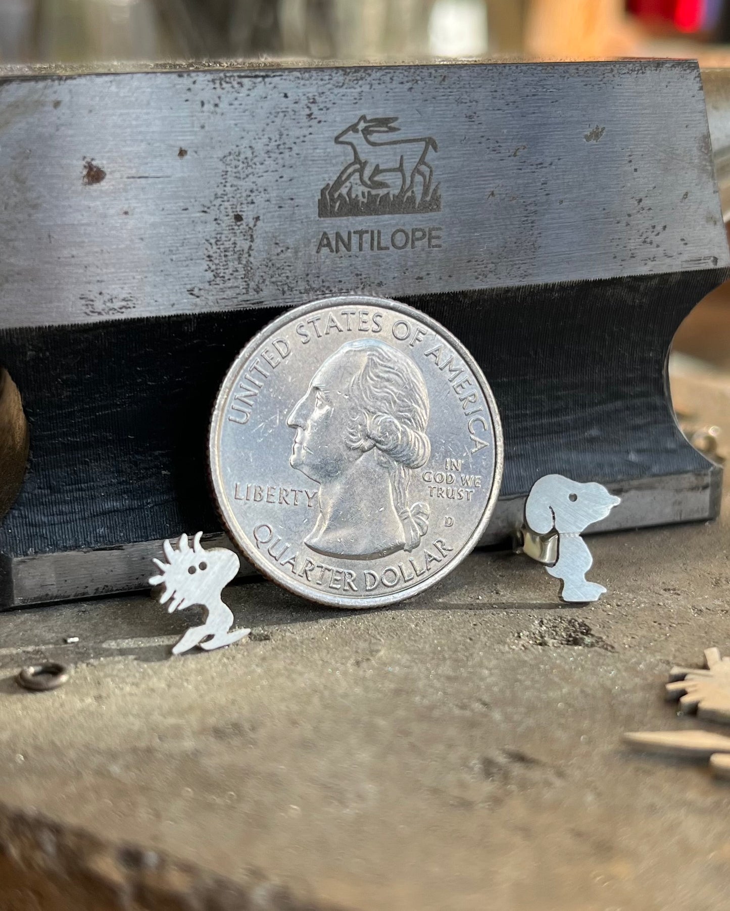 Snoopy and Woodstock earrings. Sterling Silver (925)