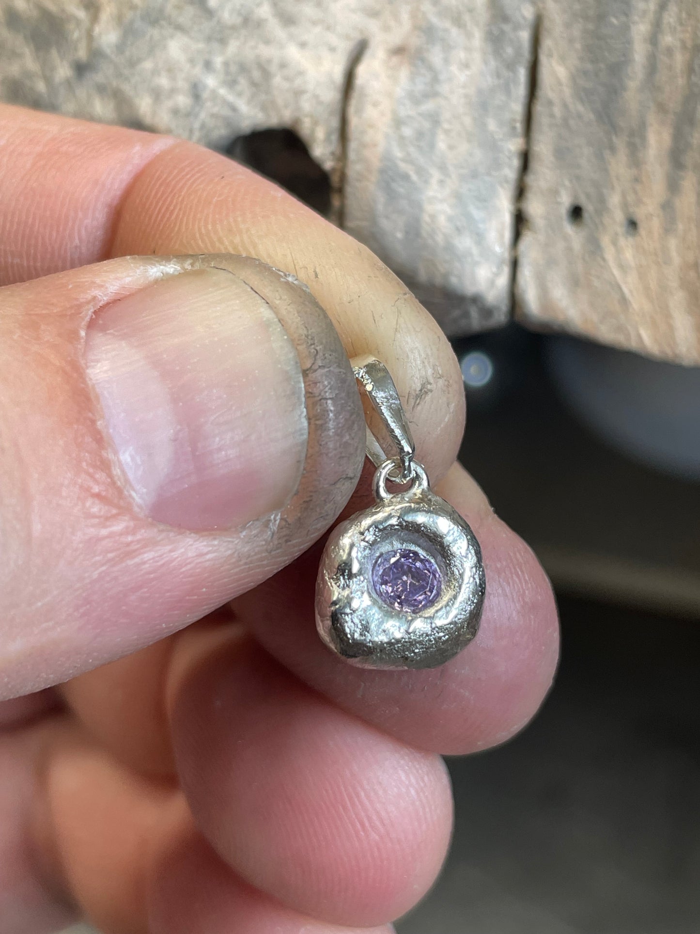 Pendant with a Violet Zirconia