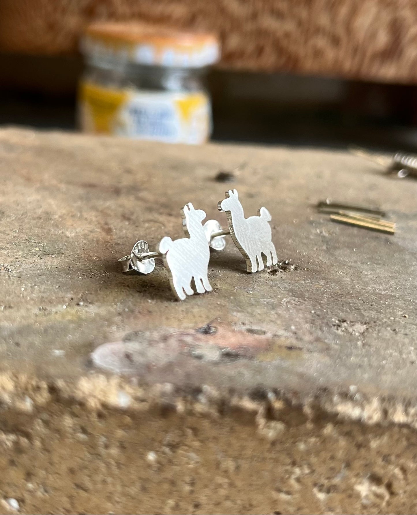 Llama Earrings. Sterling Silver (925)