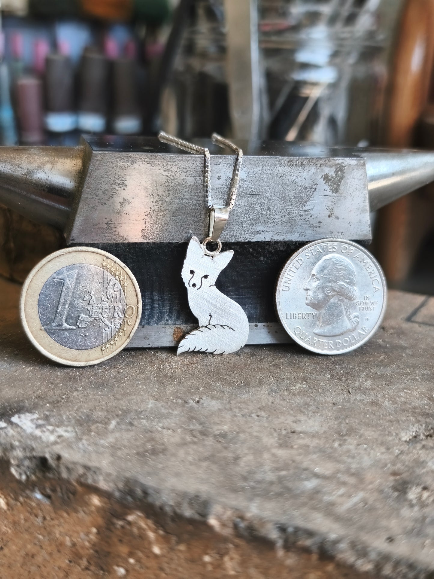 Fox Pendant Sterling Silver