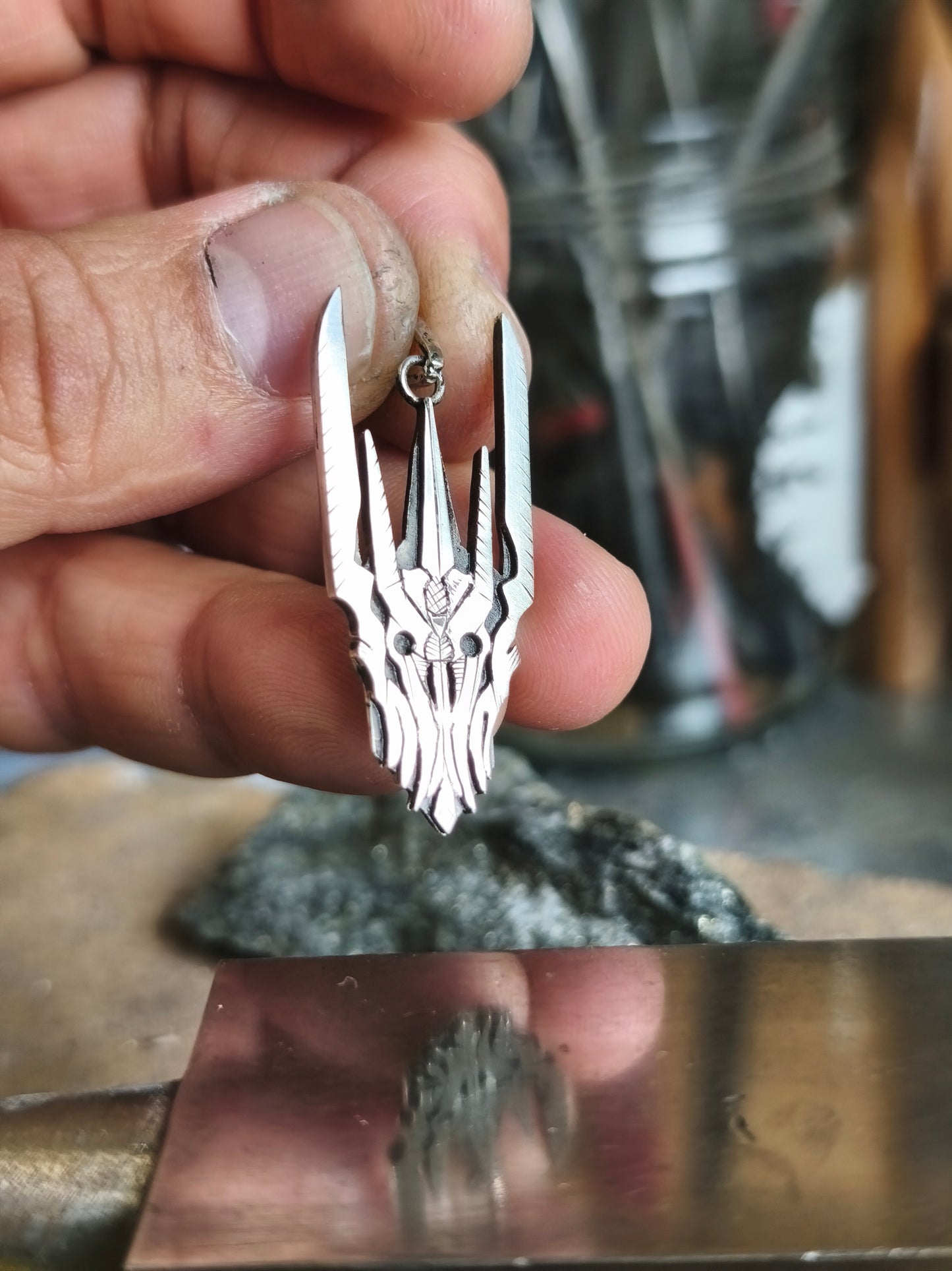 Pendant Sauron Lord of The Rings. Sterling Silver.