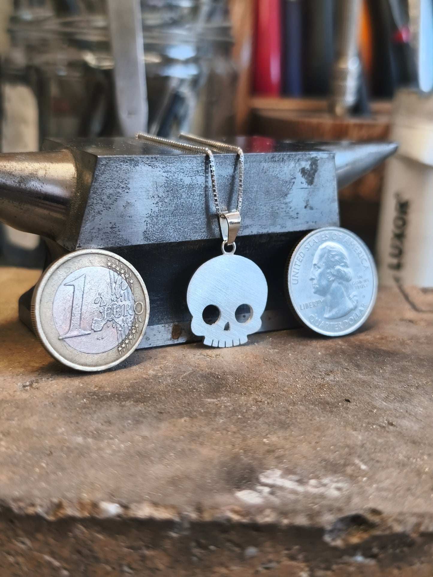 Skull Pendant. Sterling Silver.