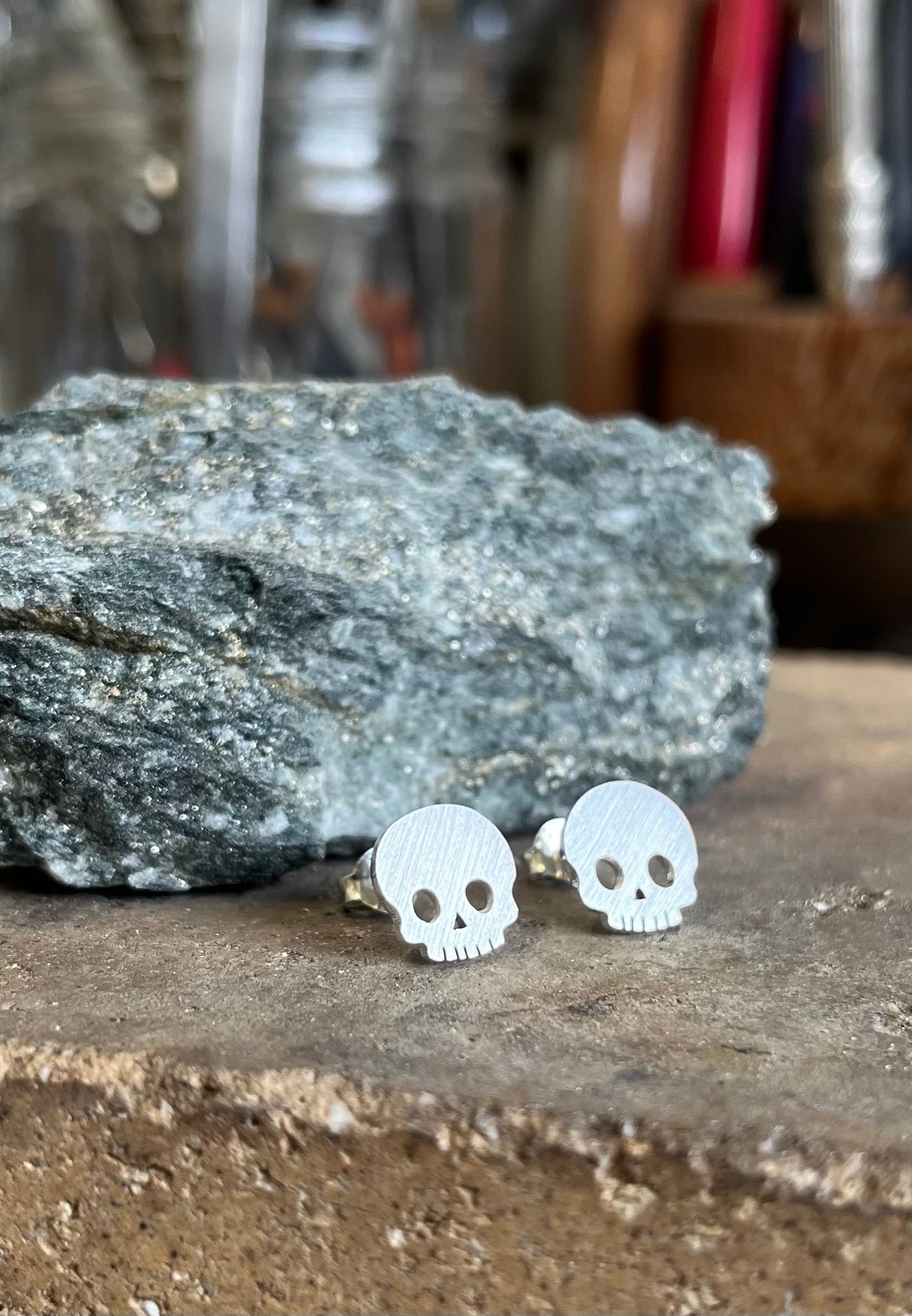 Skull Earrings. Sterling Silver (925)