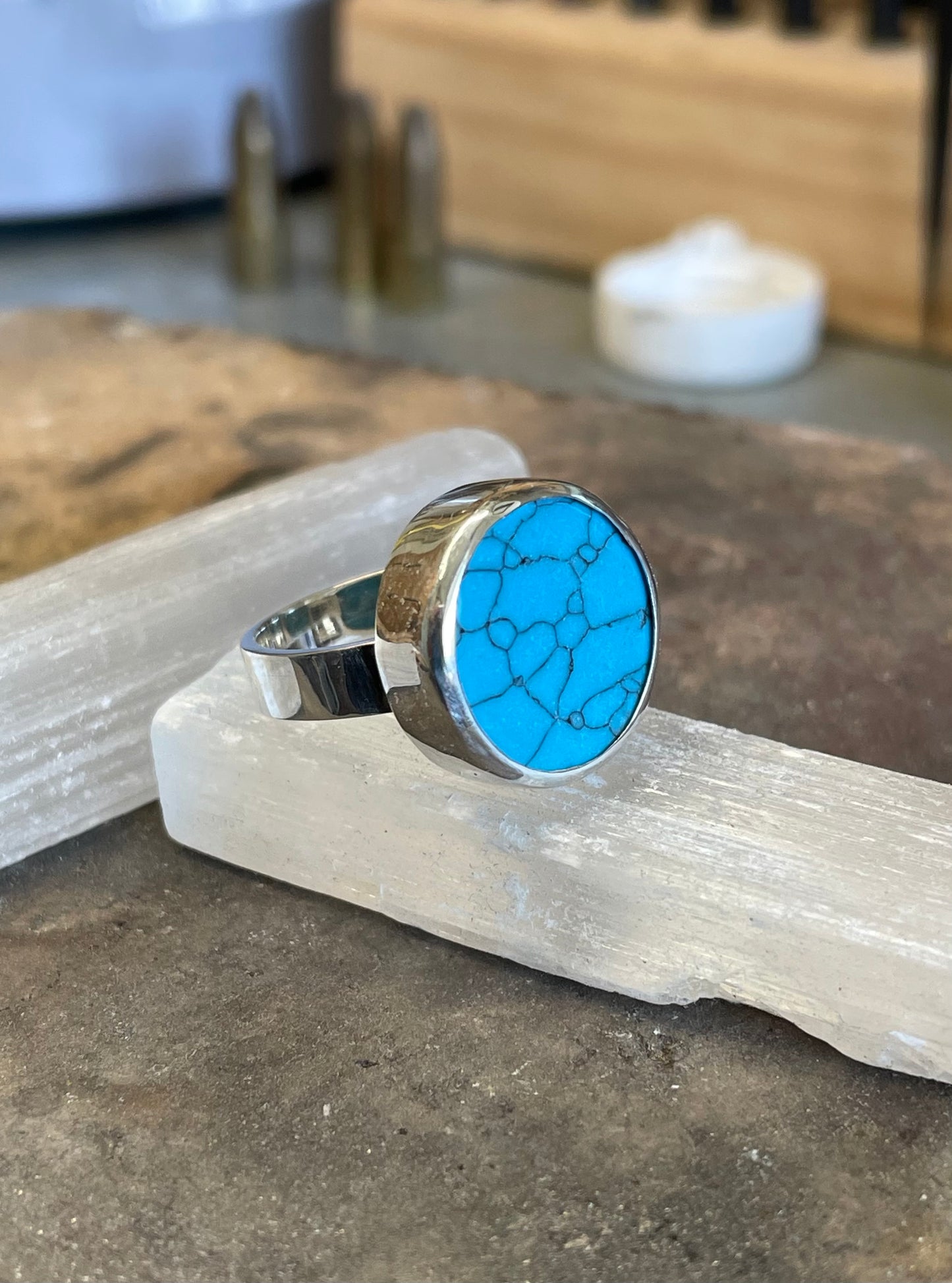 Turquoise Stone in a Sterling Silver Ring
