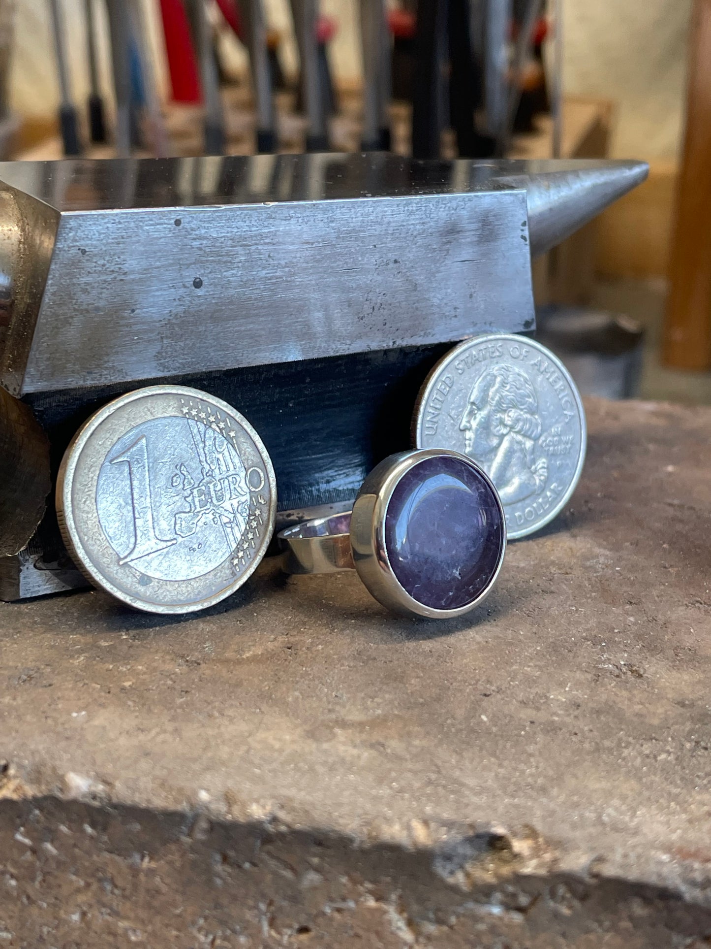 Amethist Stone in Sterling Silver Ring