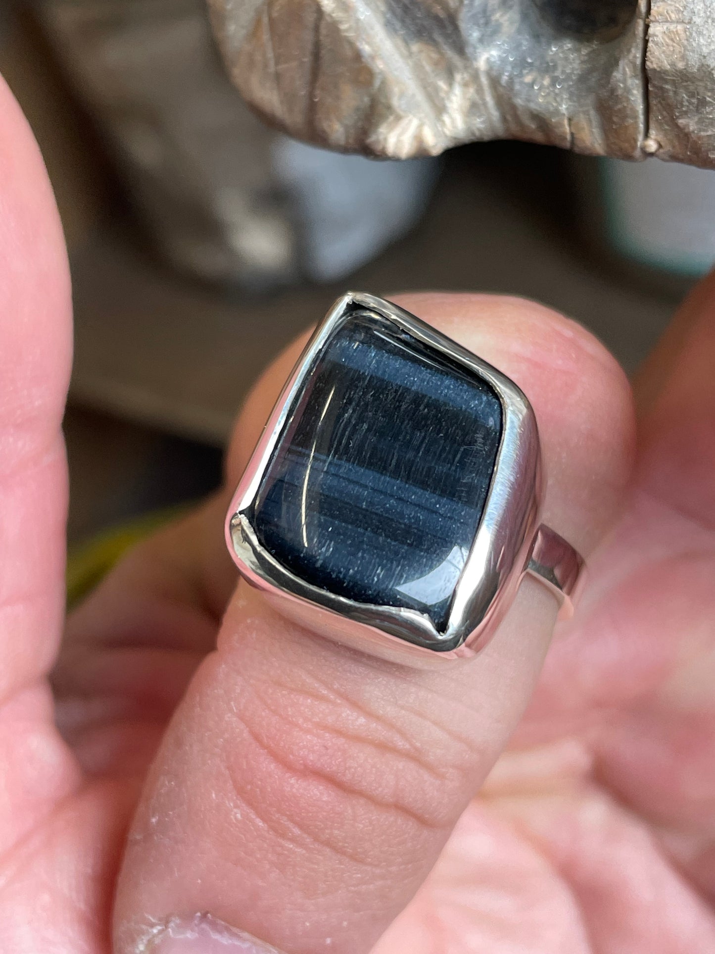 Ring Falcon’s Eye in Sterling Silver