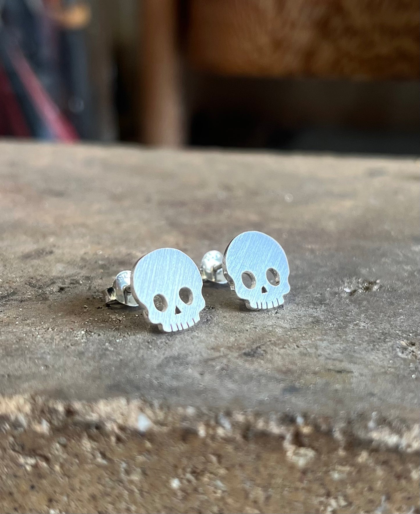 Skull Earrings. Sterling Silver (925)