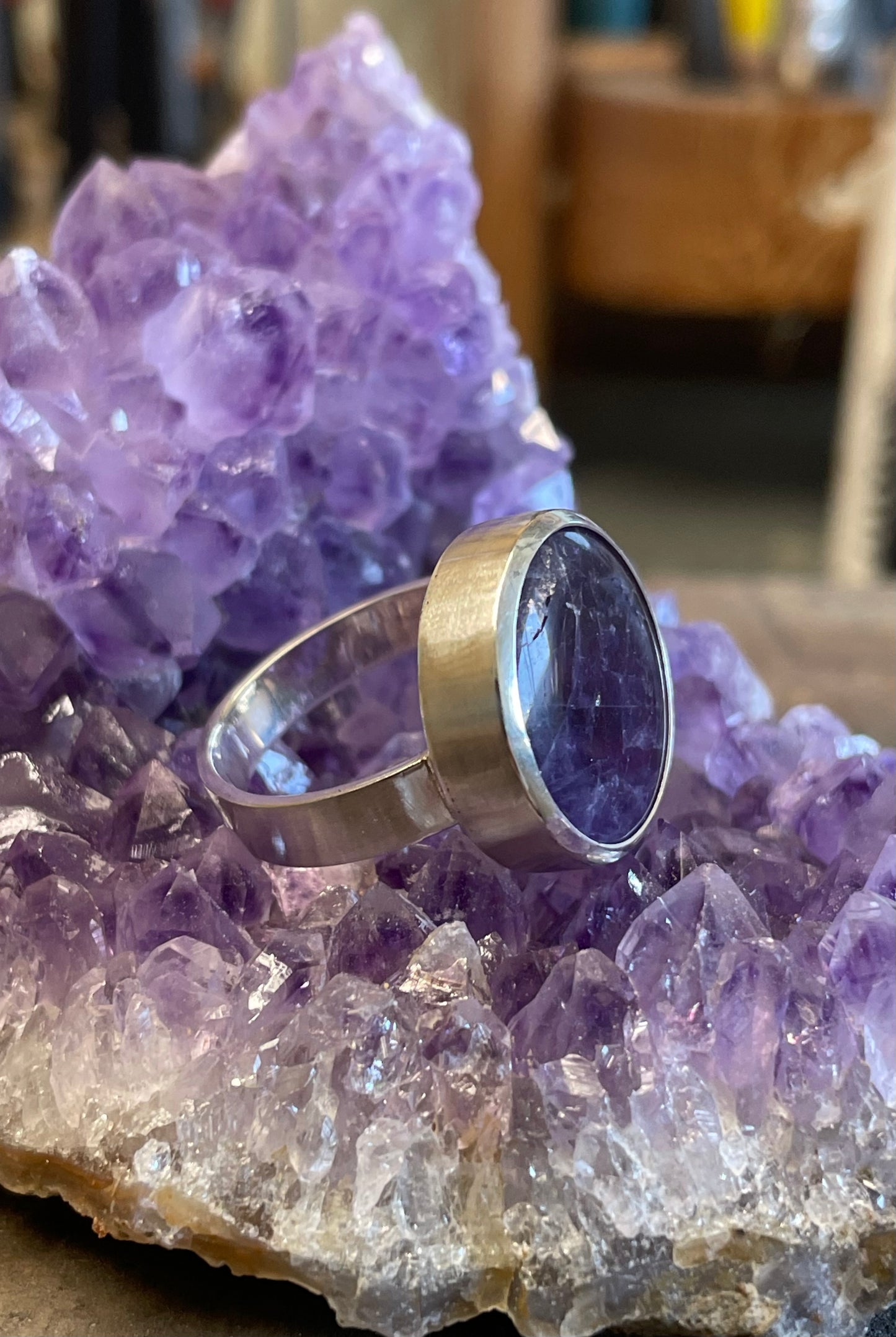 Amethist Stone in Sterling Silver Ring