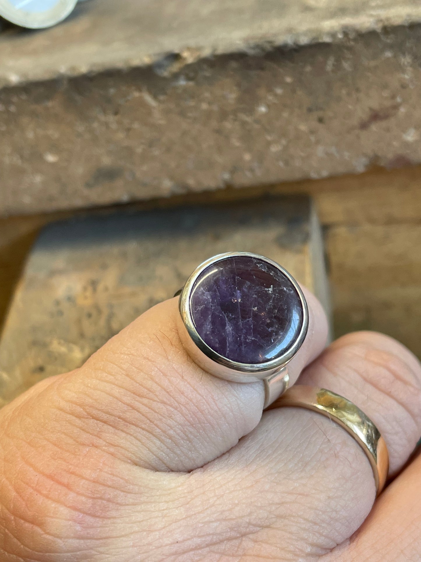 Amethist Stone in Sterling Silver Ring