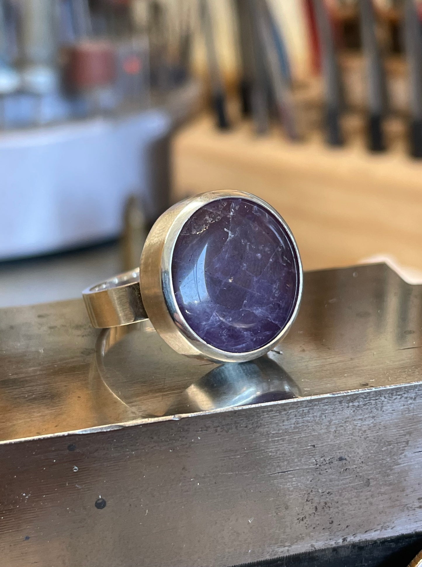 Amethist Stone in Sterling Silver Ring