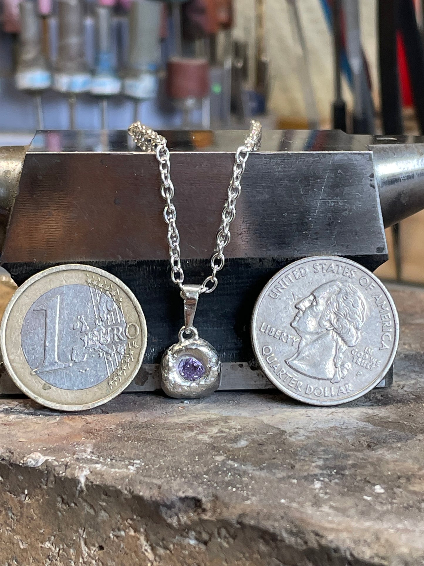 Pendant with a Violet Zirconia