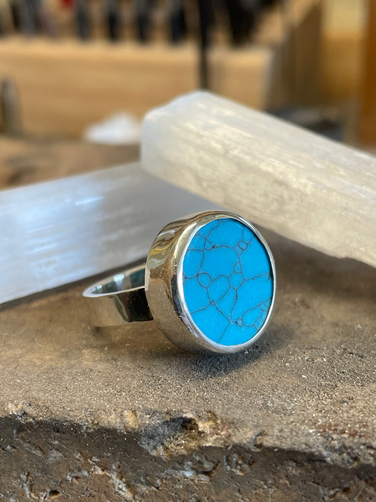 Turquoise Stone in a Sterling Silver Ring