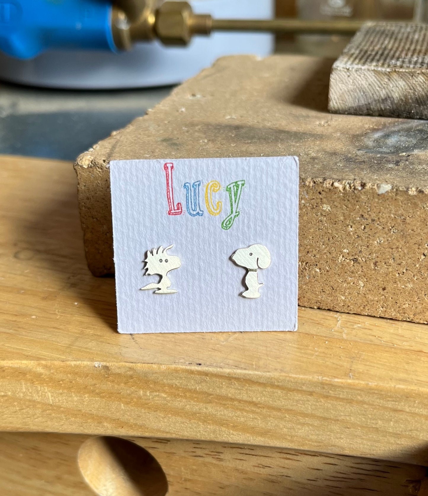 Snoopy and Woodstock earrings. Sterling Silver (925)