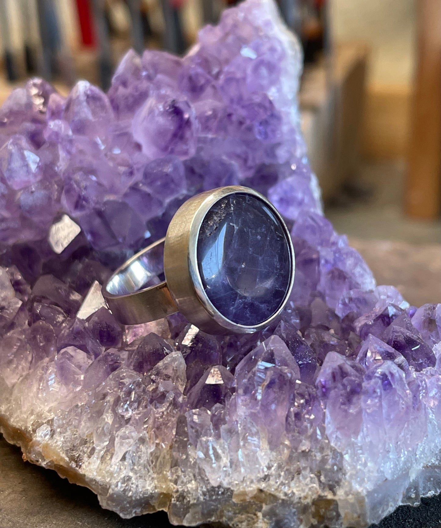 Amethist Stone in Sterling Silver Ring