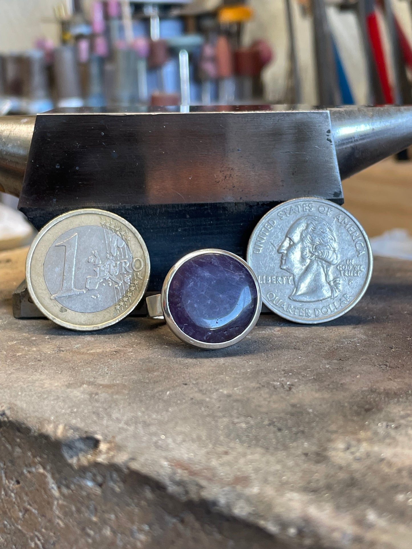 Amethist Stone in Sterling Silver Ring