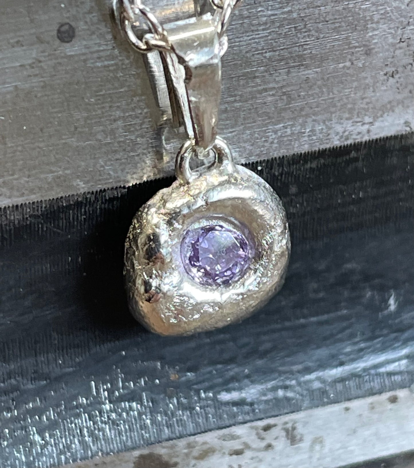 Pendant with a Violet Zirconia