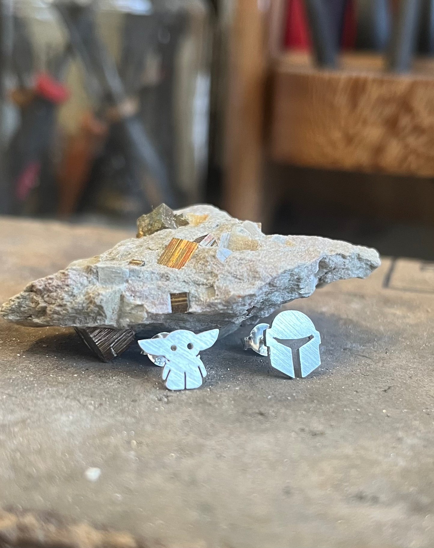 Mandalorian Baby Yoda Earrings. Sterling Silver (925)