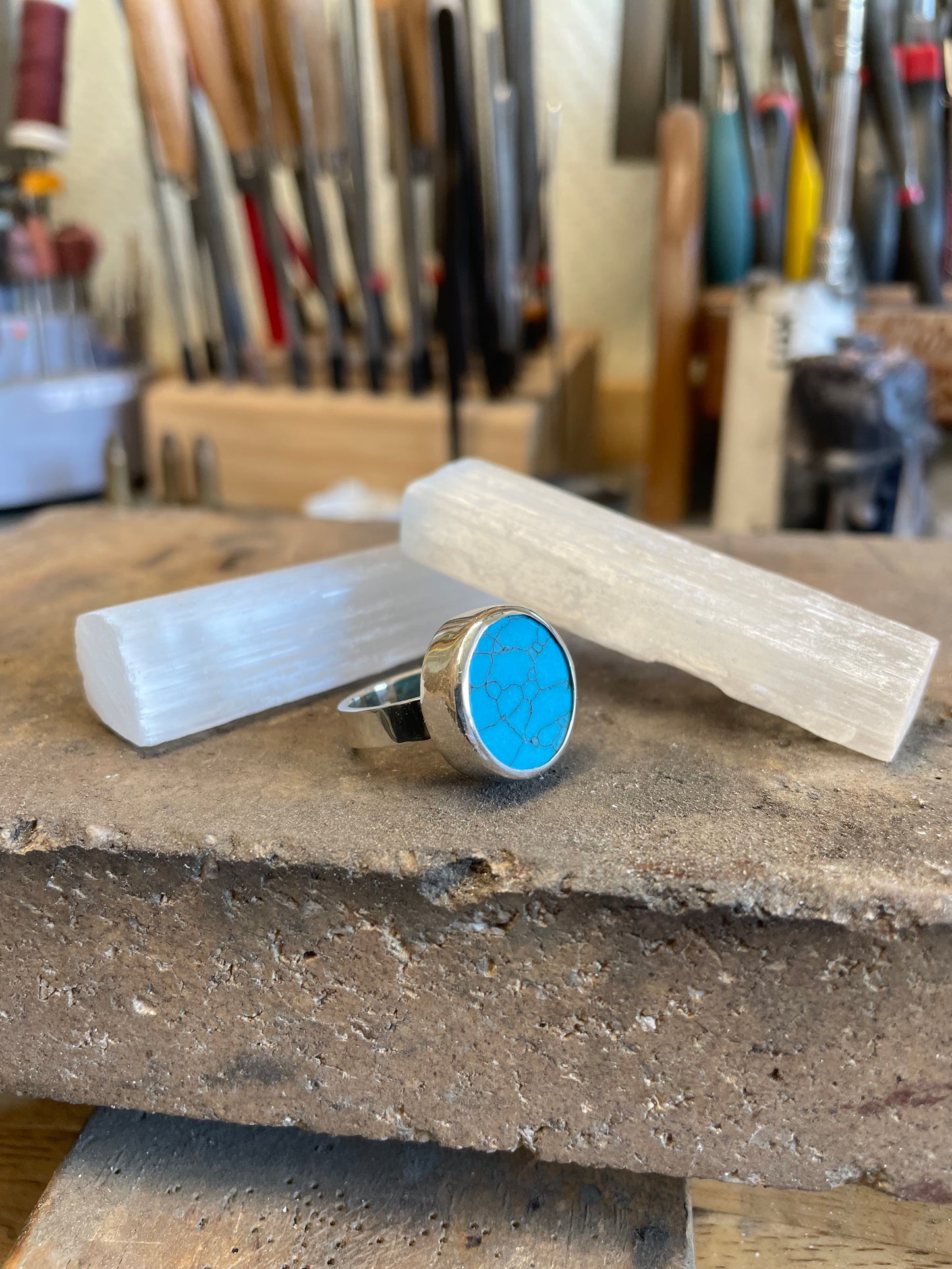 Turquoise Stone in a Sterling Silver Ring