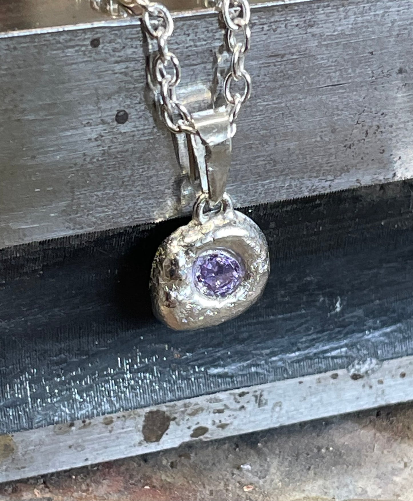 Pendant with a Violet Zirconia