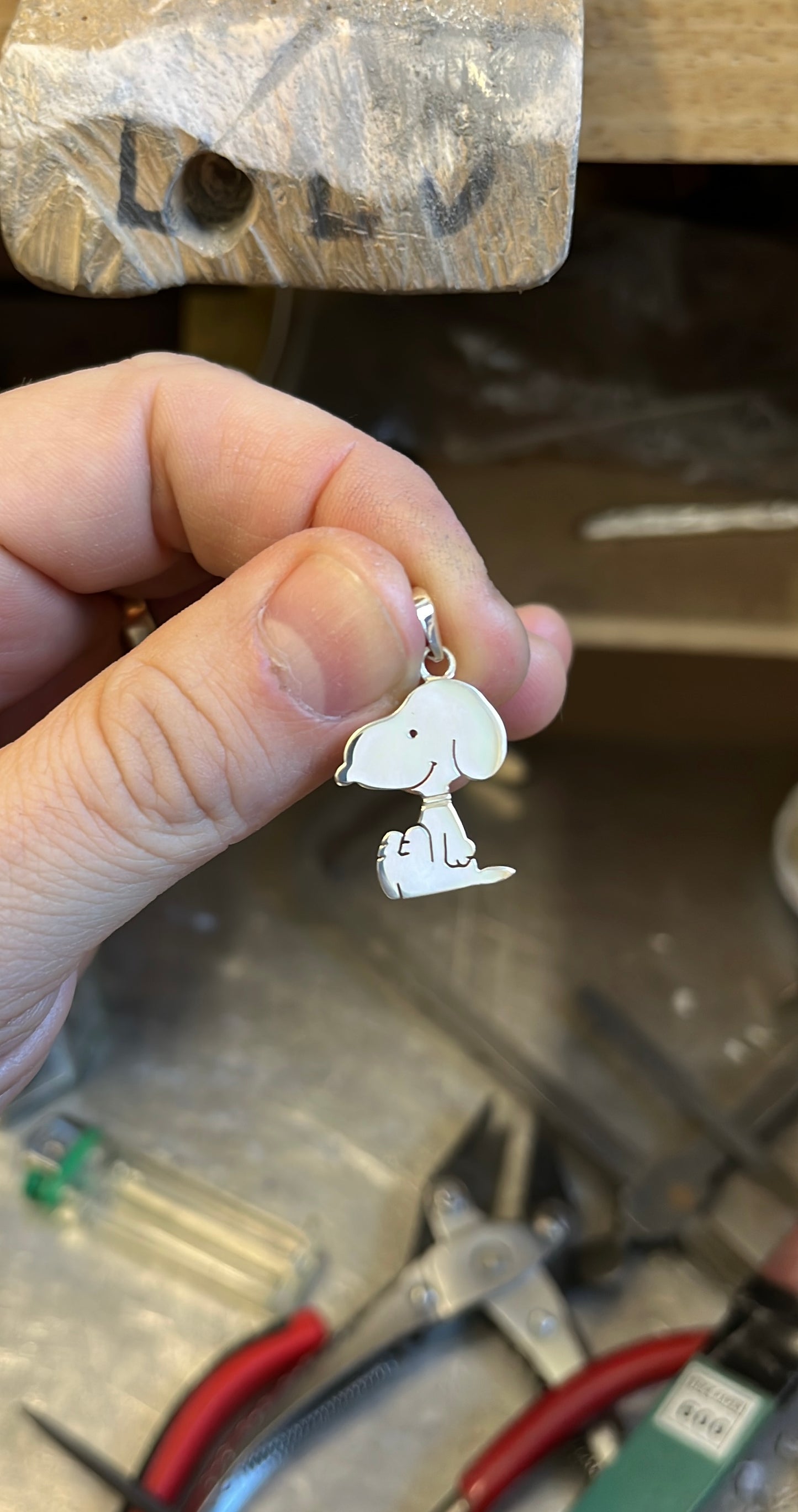 Snoopy Pendant. Sterling Silver (925)