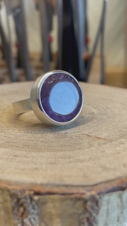 Amethist Stone in Sterling Silver Ring