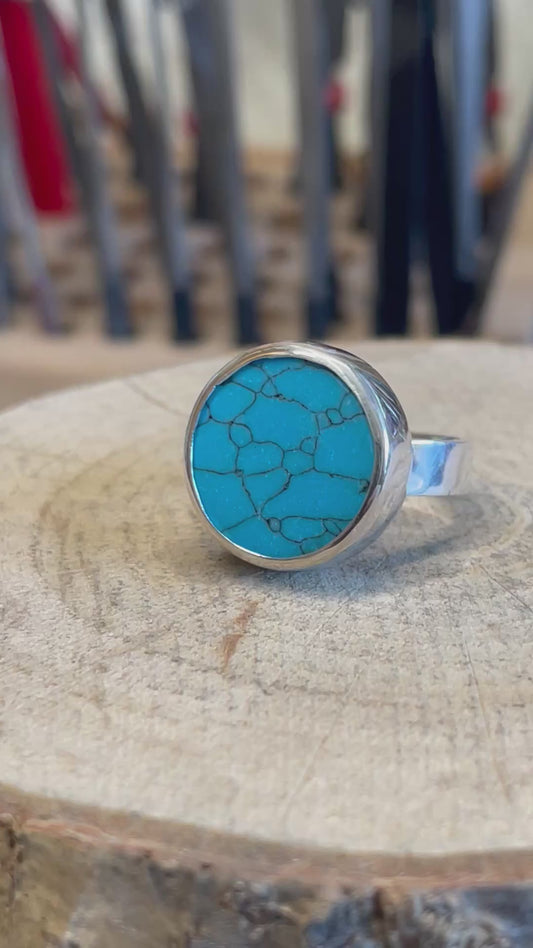 Turquoise Stone in a Sterling Silver Ring