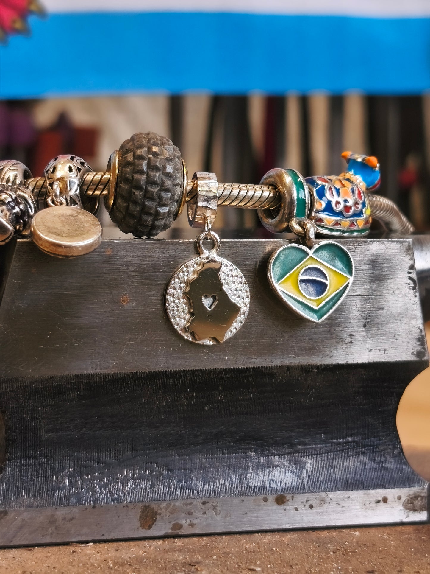 Charm Luxembourg Map Sterling Silver