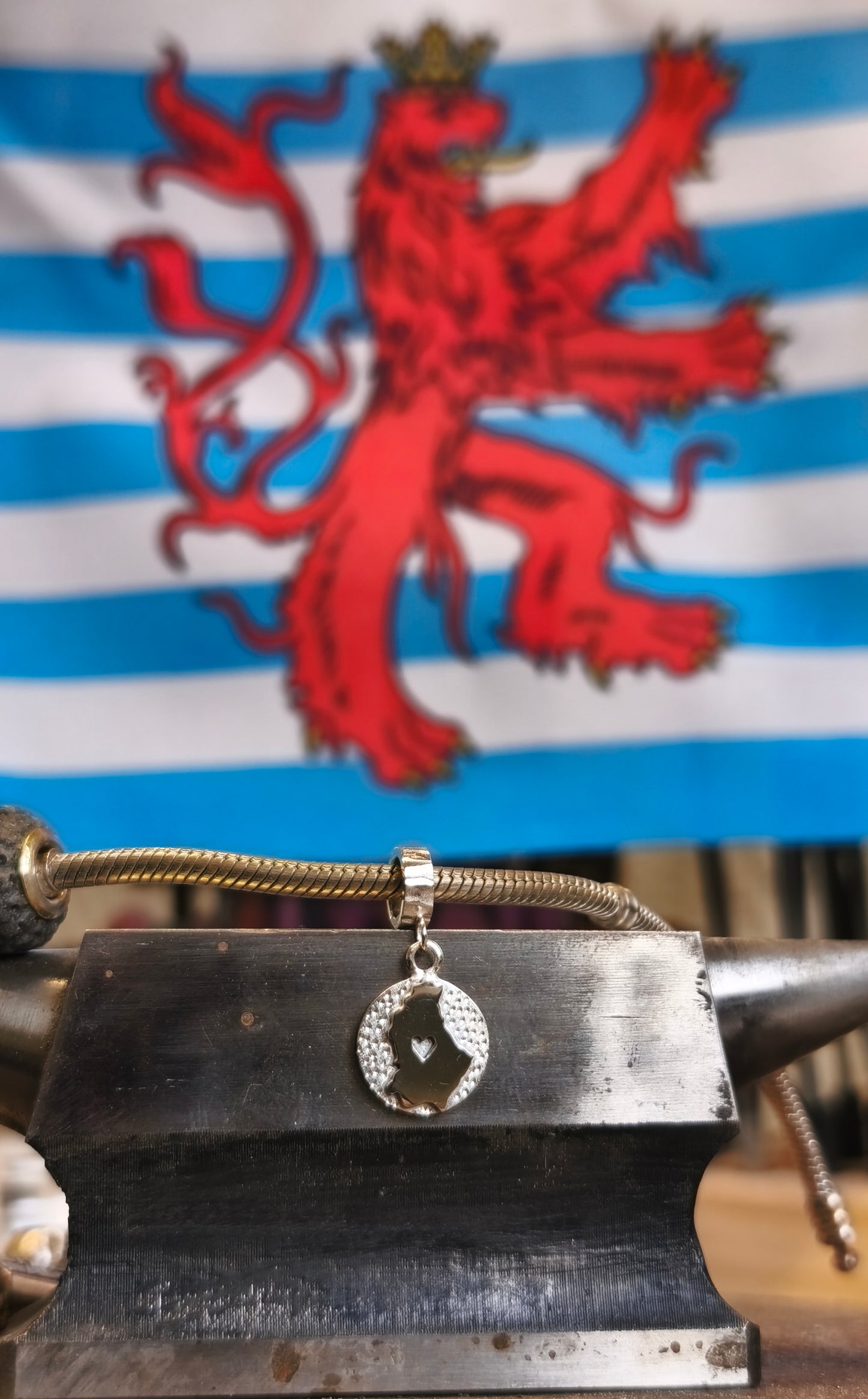 Charm Luxembourg Map Sterling Silver