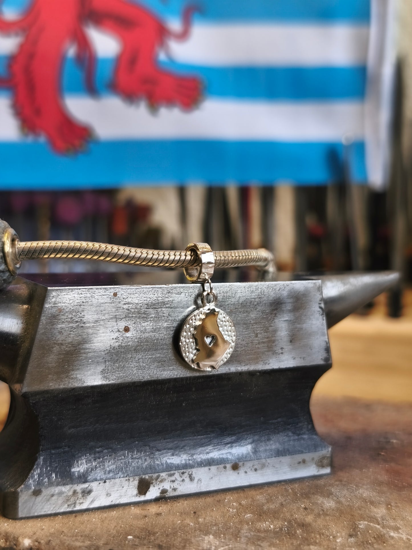 Charm Luxembourg Map Sterling Silver