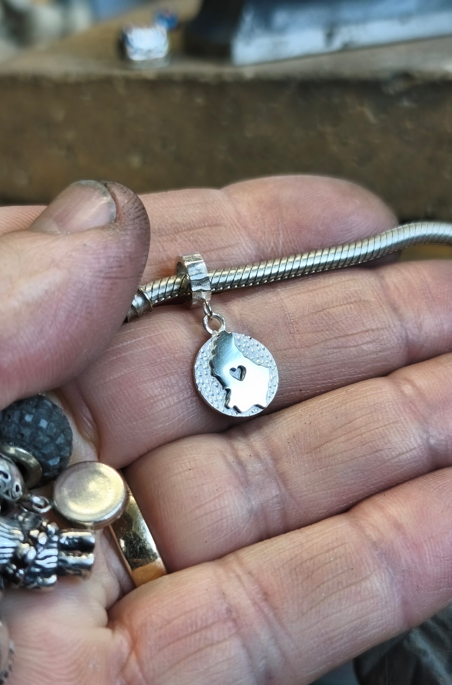 Charm Luxembourg Map Sterling Silver