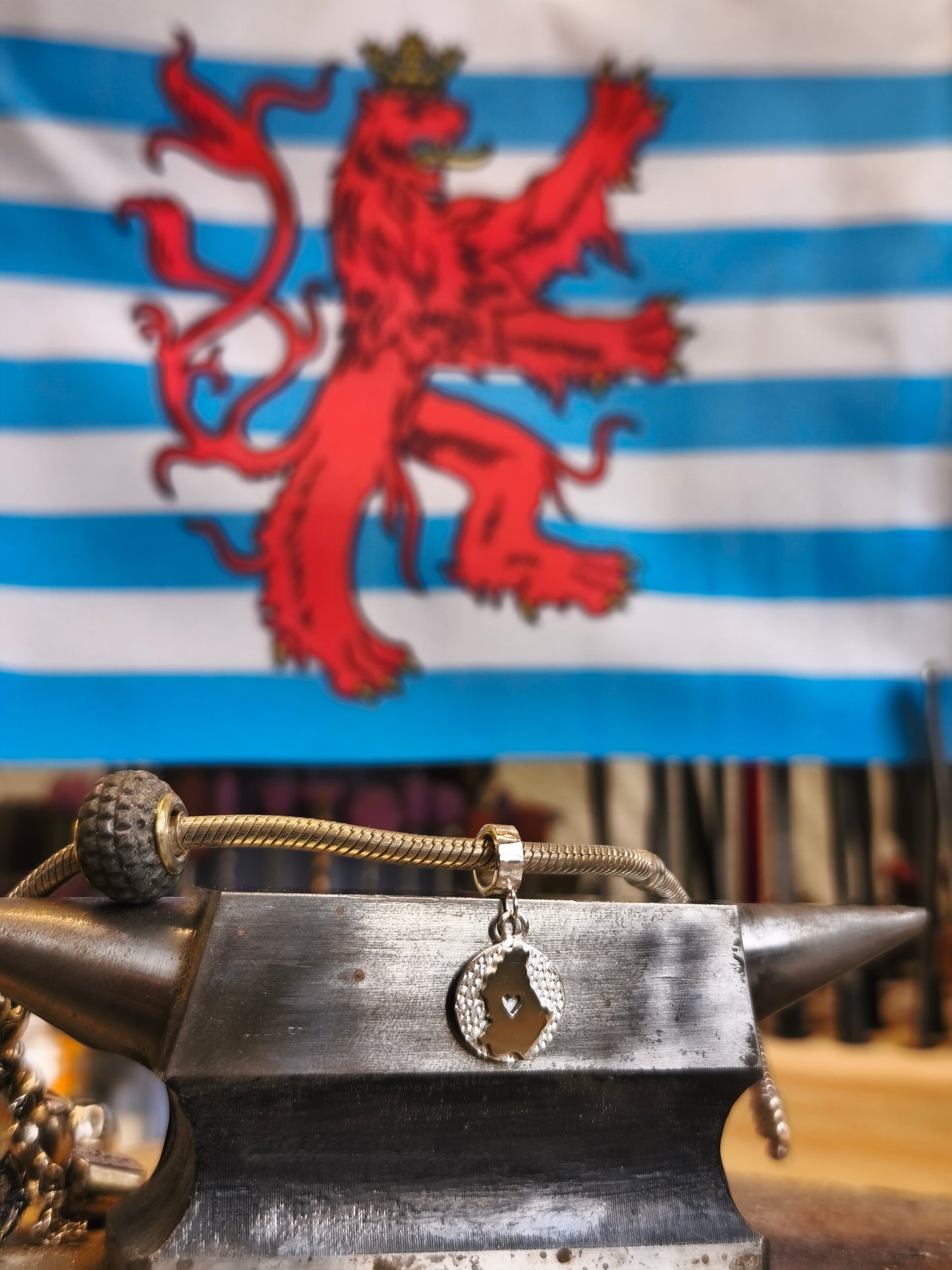 Charm Luxembourg Map Sterling Silver