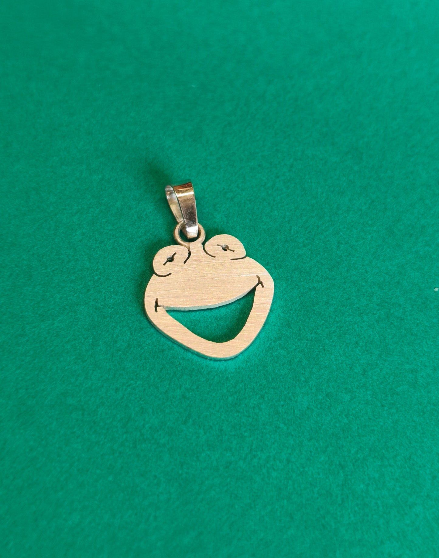 Kermit The frog Pendant. Sterling Silver.