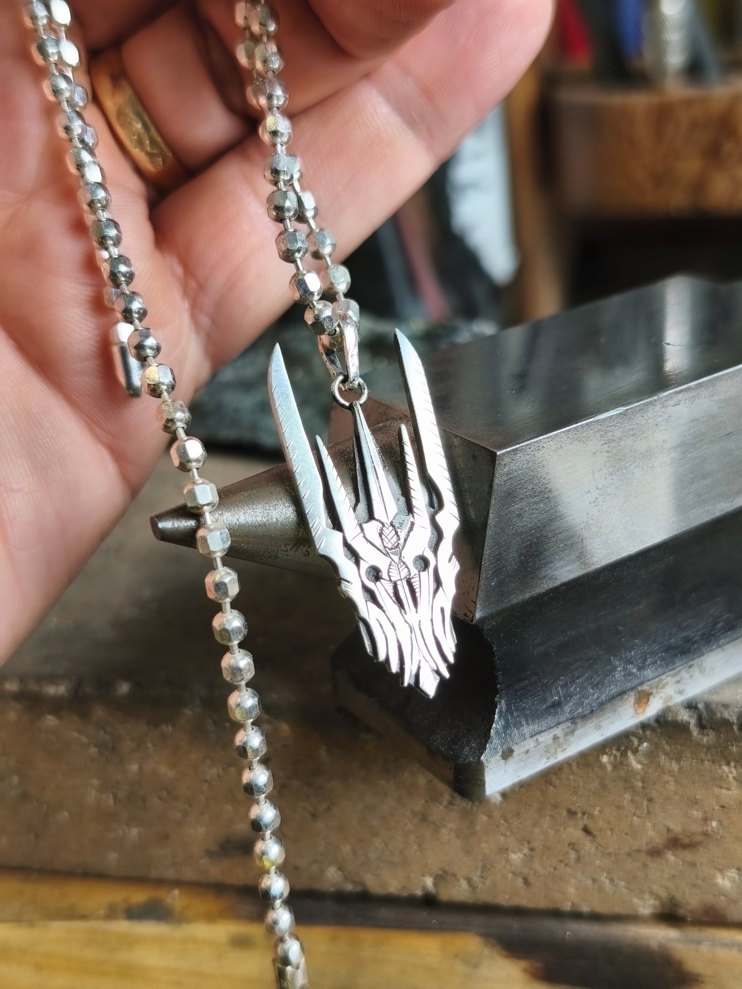Pendant Sauron Lord of The Rings. Sterling Silver.