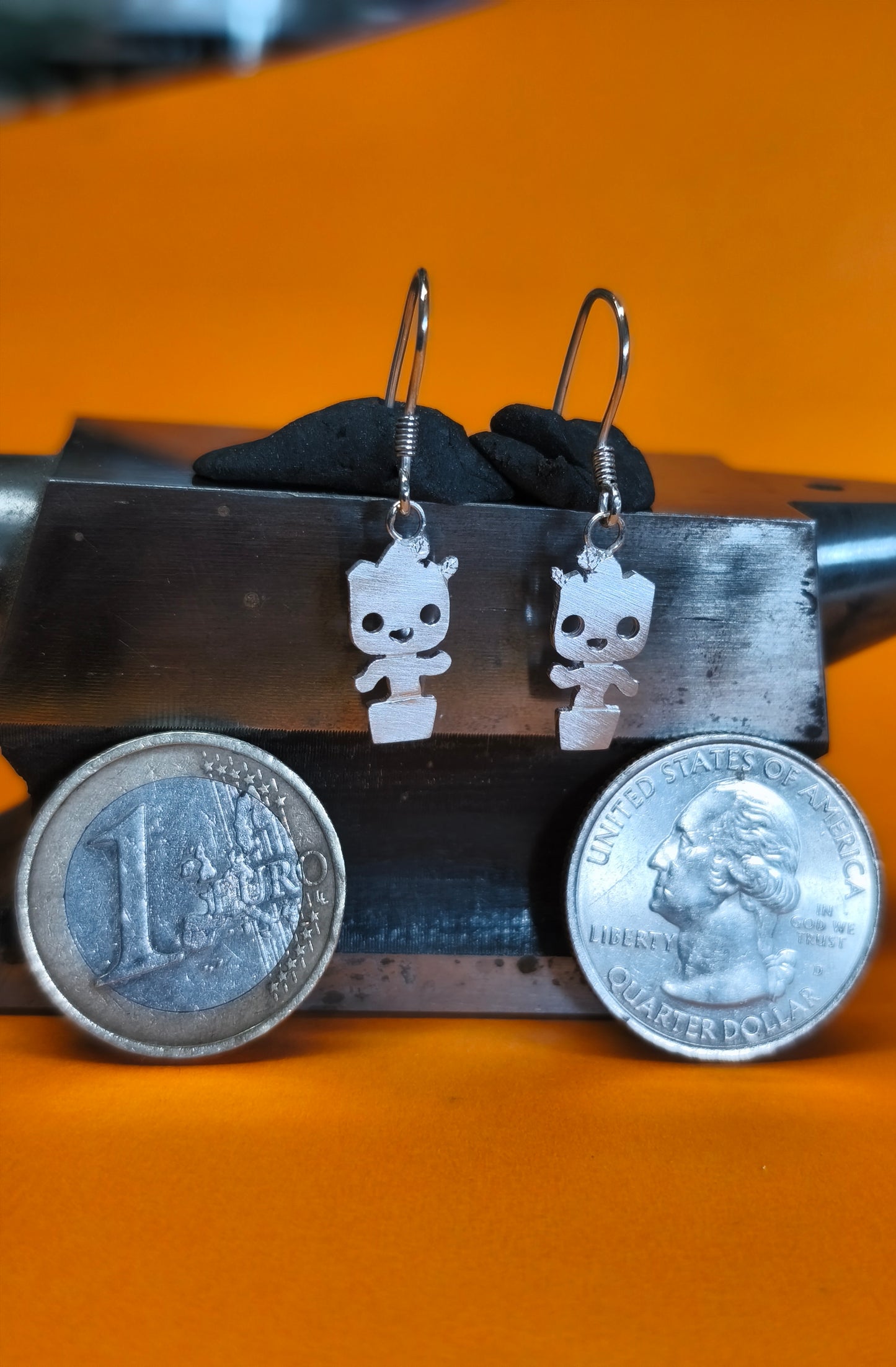 Baby Groot earrings Sterling Silver